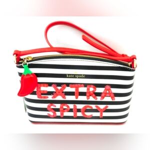 Kate Spade Striped "Extra Spicy" Crossbody EUC